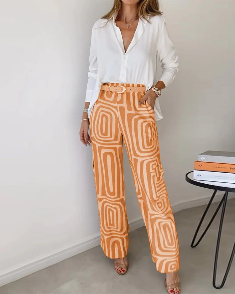 Chloe | Stylish Pant Set – Including Blouse and Belt