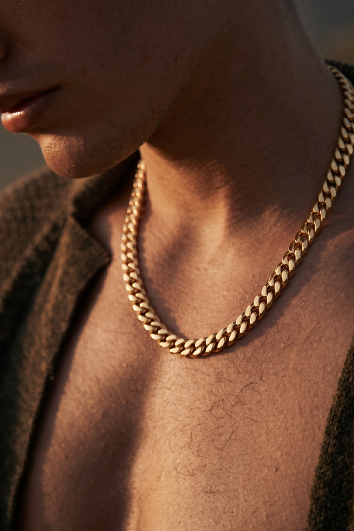 Cadena Cuban Link Oro 8mm