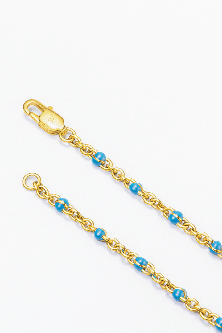 Cadena Turquoise Vienna Link Oro