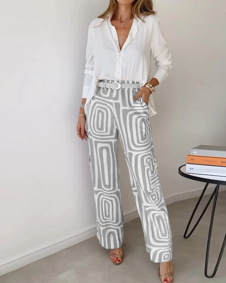 Chloe | Stylish Pant Set – Including Blouse and Belt