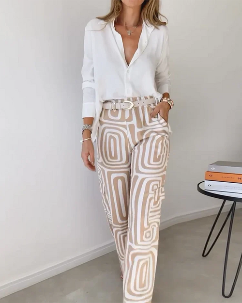 Chloe | Stylish Pant Set – Including Blouse and Belt
