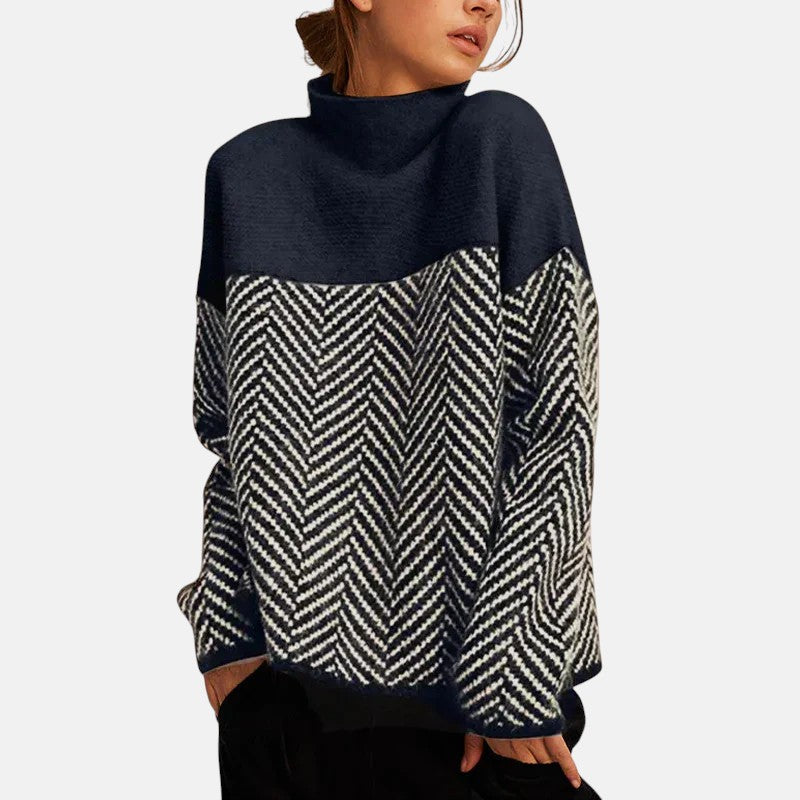 Mia | Herringbone Knit Sweater