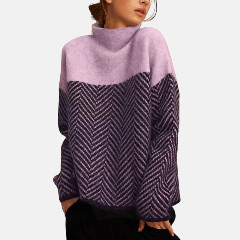 Mia | Herringbone Knit Sweater
