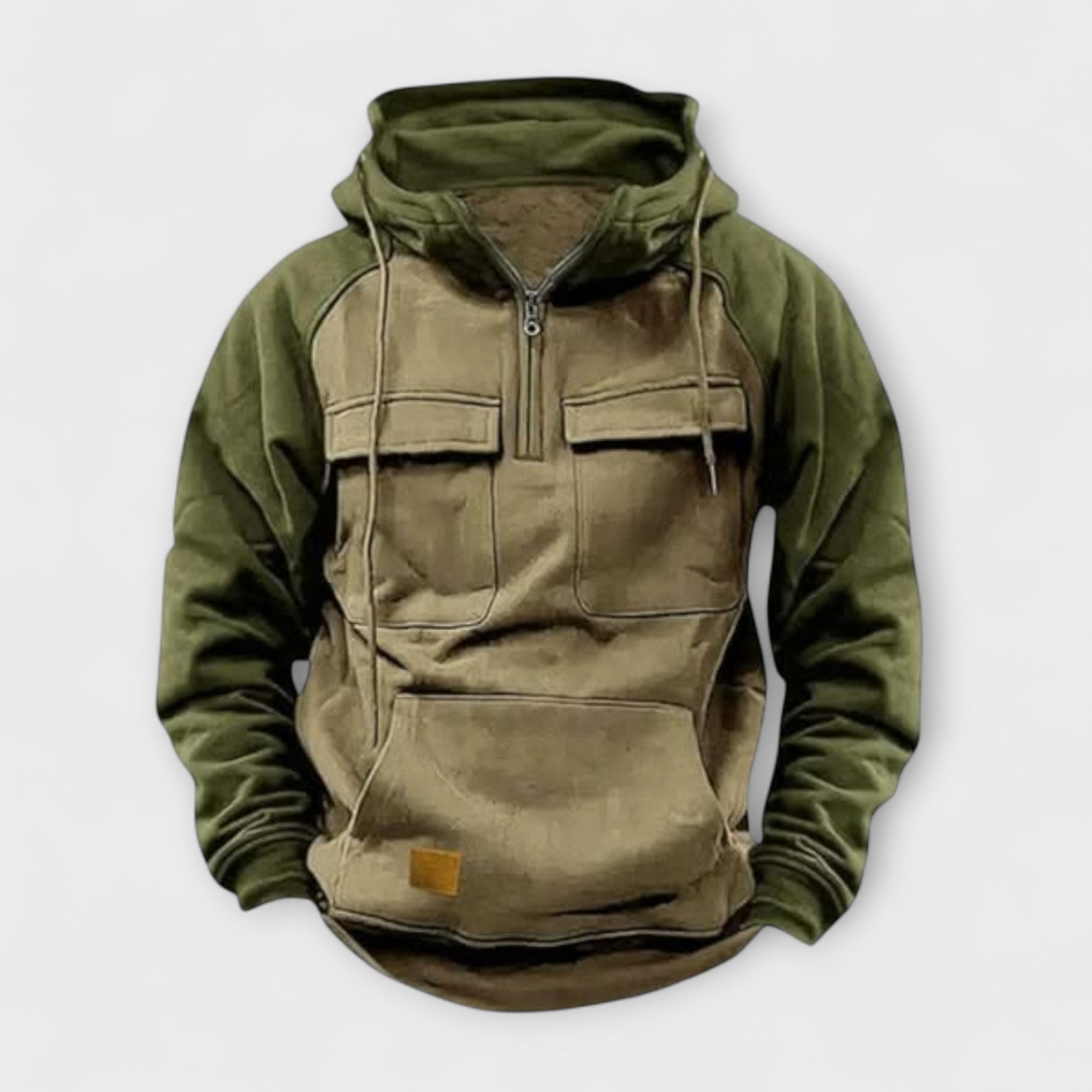 Levi | Casual Hoodie with Pockets and Half Zip