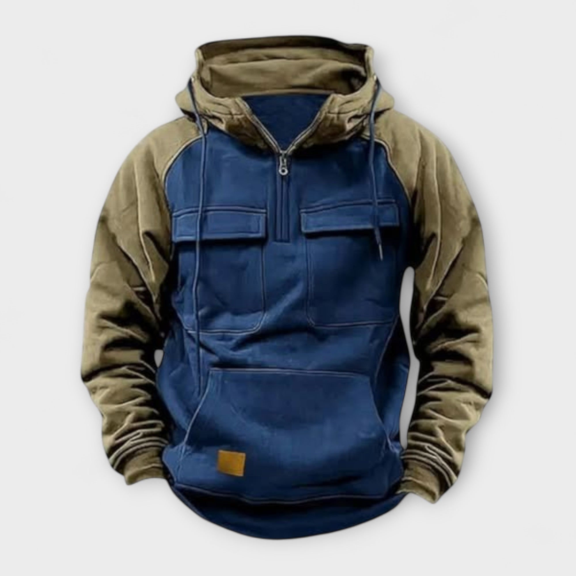 Levi | Casual Hoodie with Pockets and Half Zip