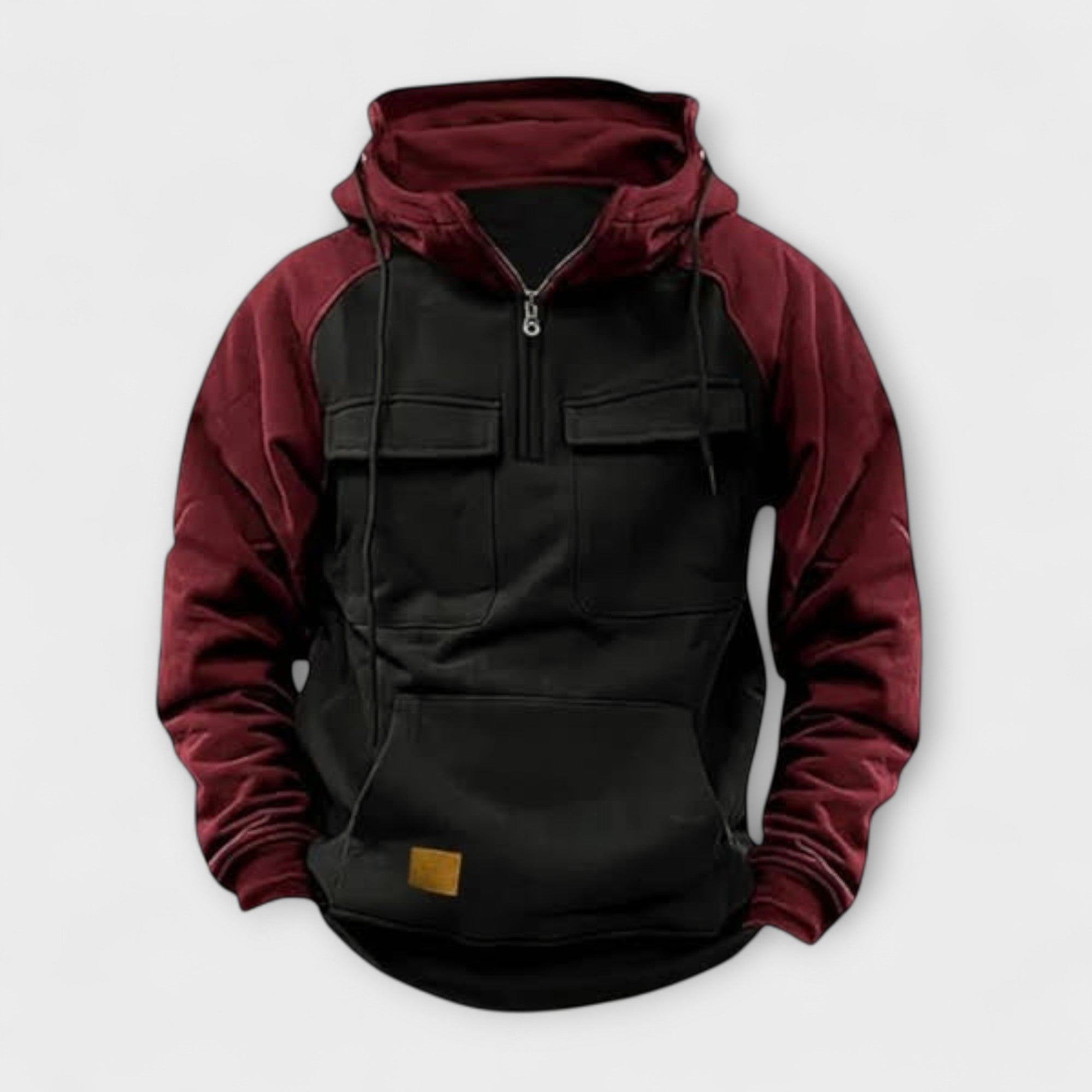 Levi | Casual Hoodie with Pockets and Half Zip