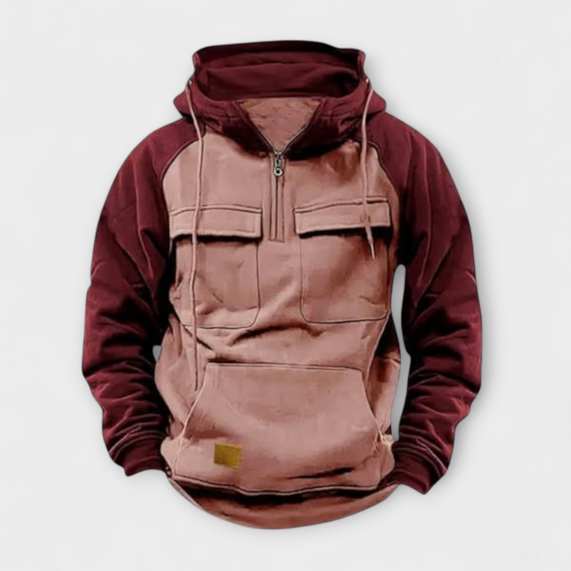 Levi | Casual Hoodie with Pockets and Half Zip