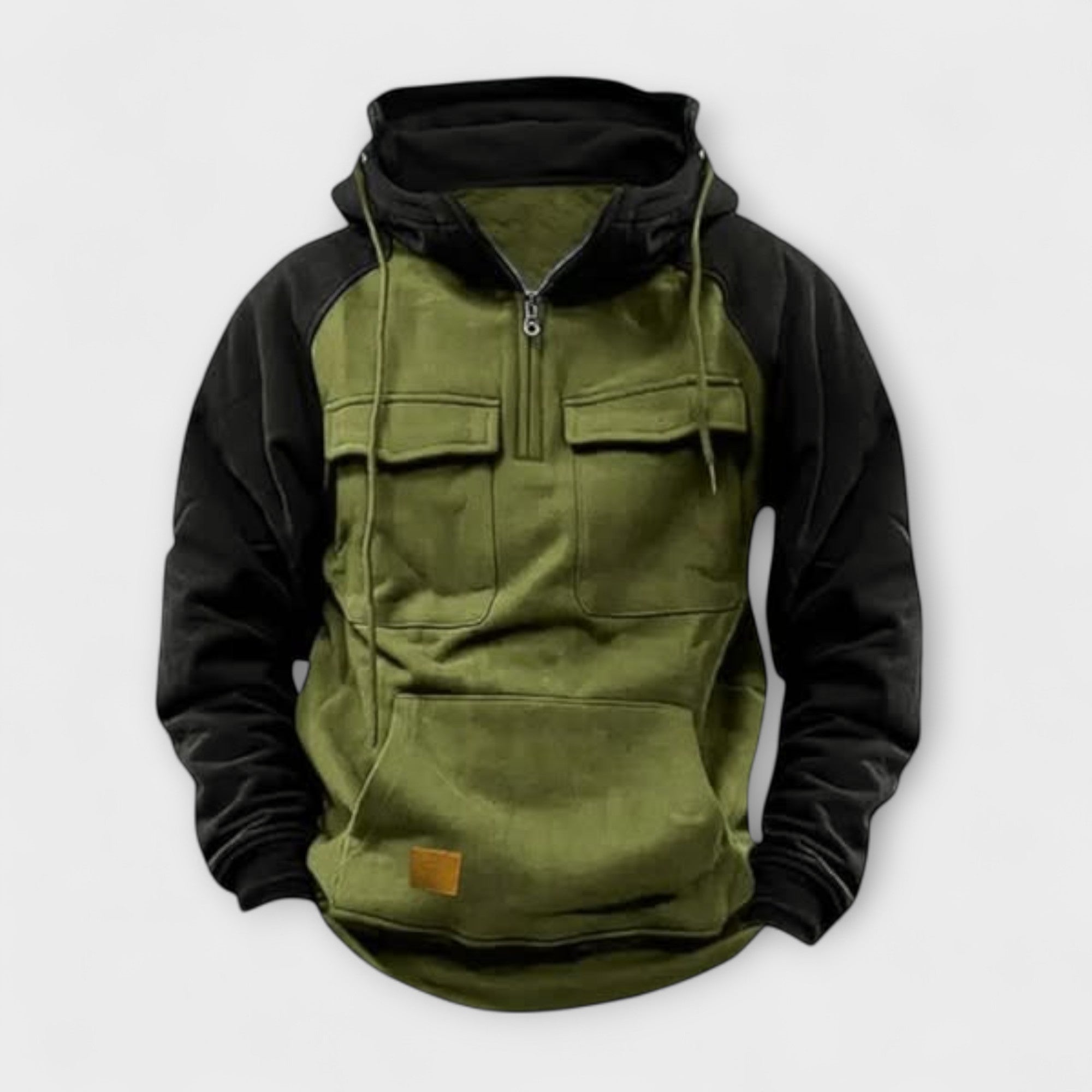 Levi | Casual Hoodie with Pockets and Half Zip