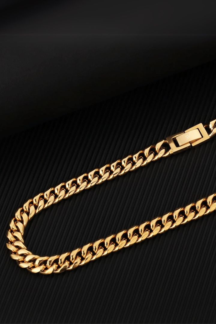 Cadena Cuban Link Oro 8mm