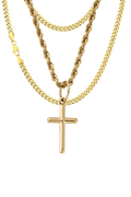 Crucifix Miami Cuban 5mm Set (Oro)
