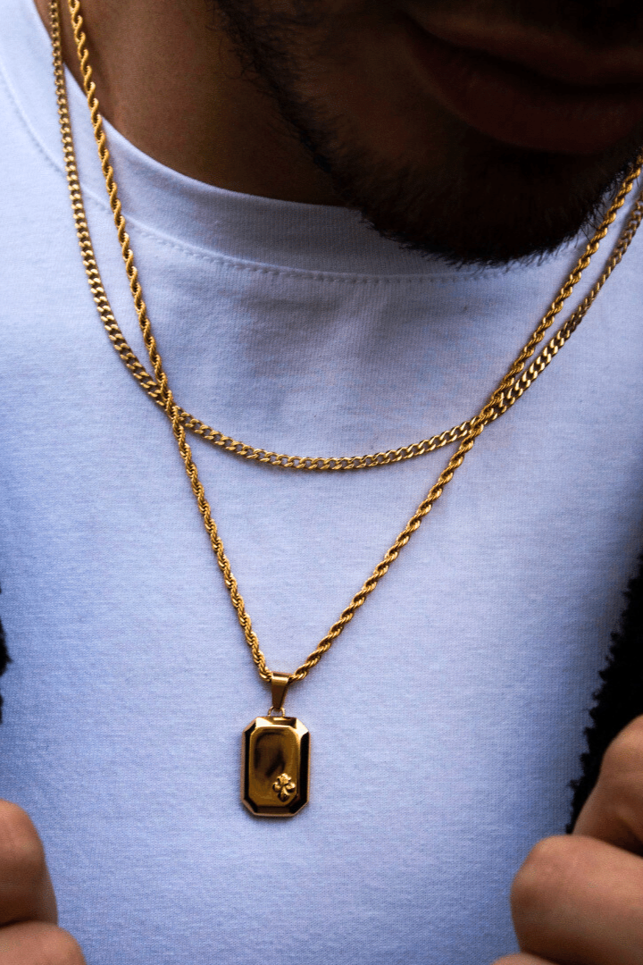 Fleur de lis Miami cuban 3mm Set (Oro)