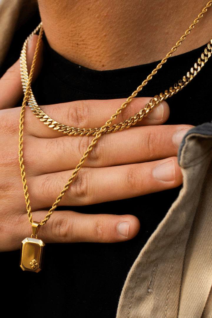 Fleur de lis Miami cuban 5mm Set (Oro)