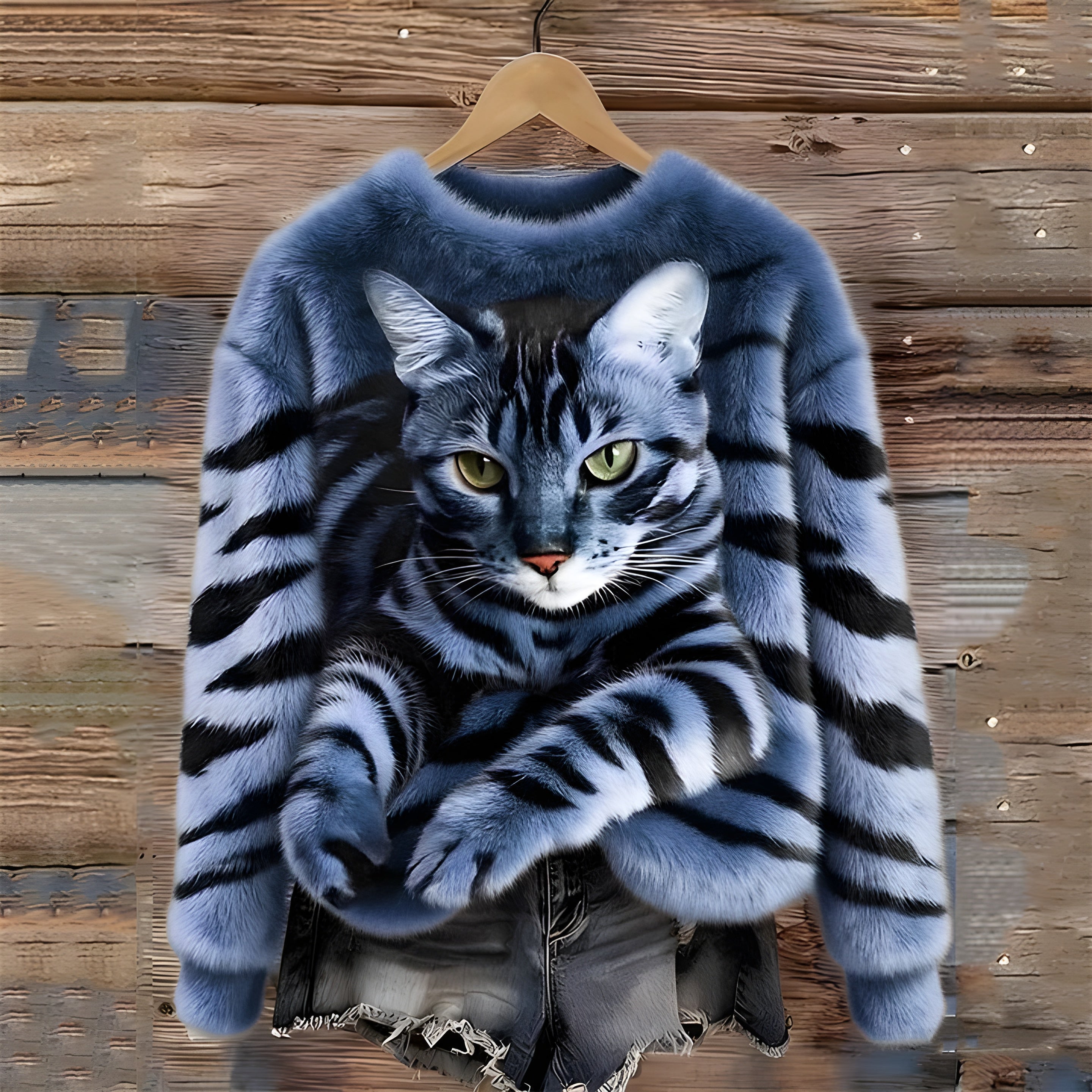 Stella | Sweater with Cat Print