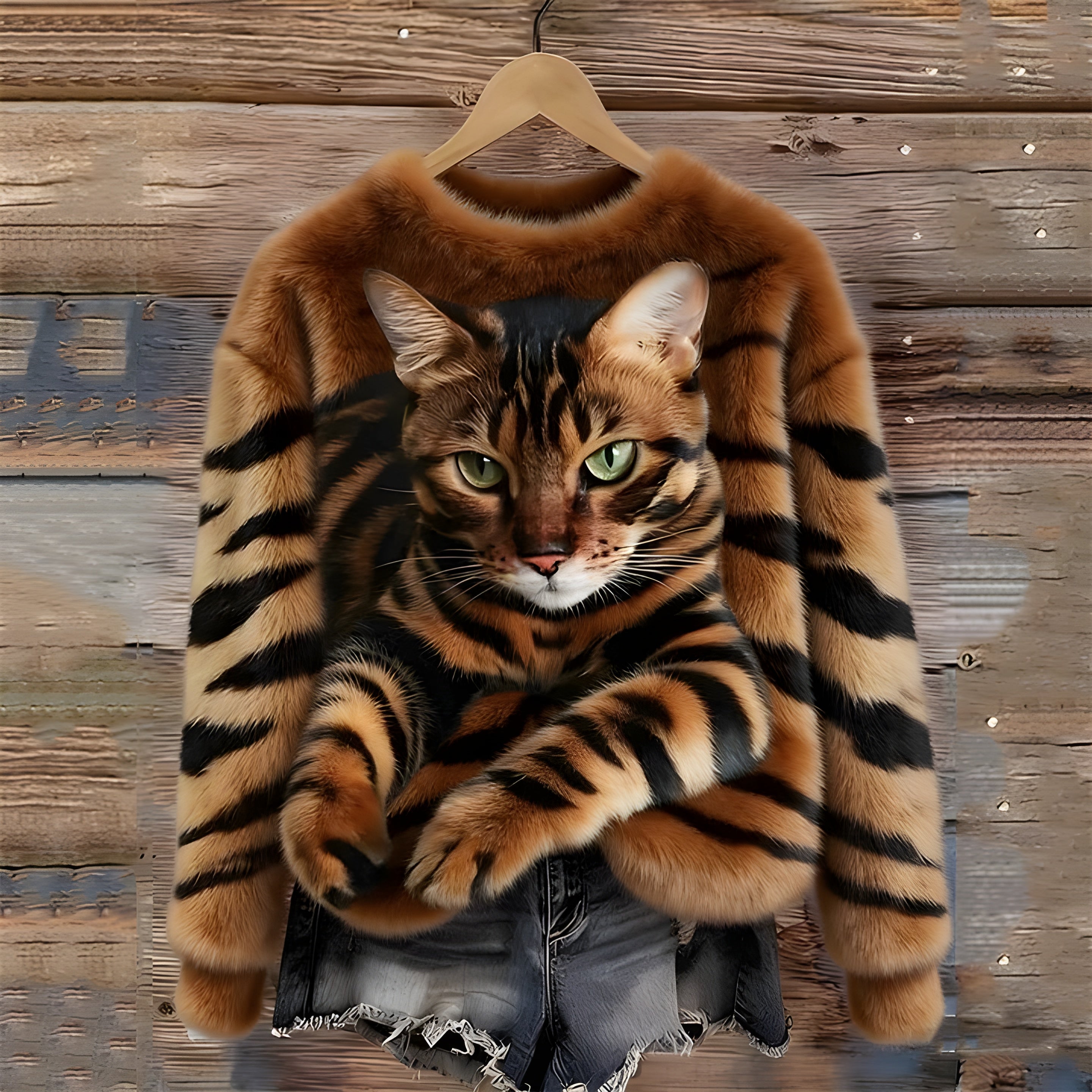 Stella | Sweater with Cat Print