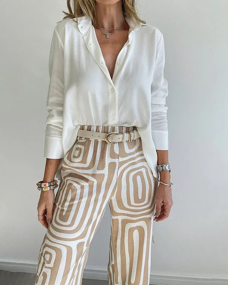 Chloe | Stylish Pant Set – Including Blouse and Belt