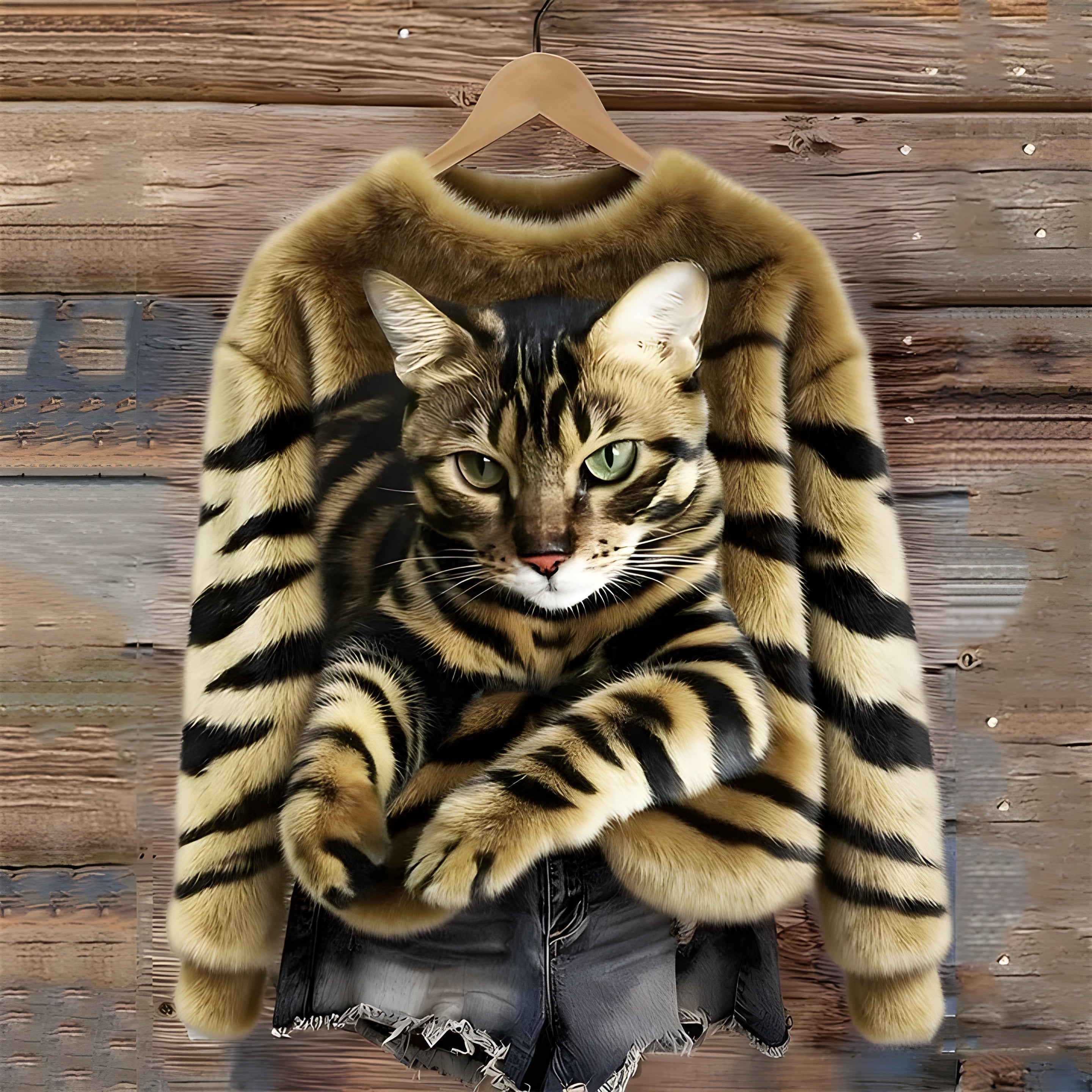 Stella | Sweater with Cat Print