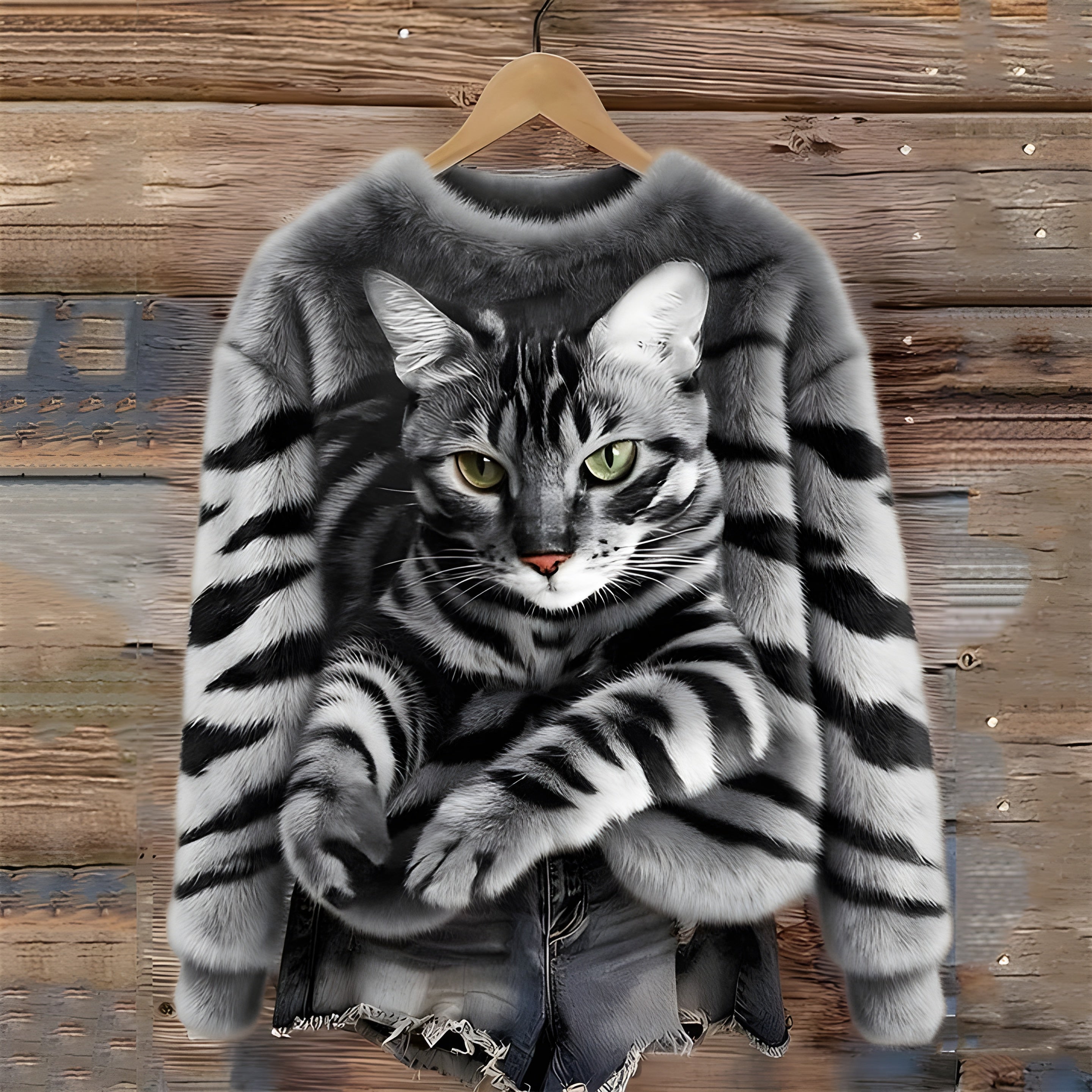 Stella | Sweater with Cat Print