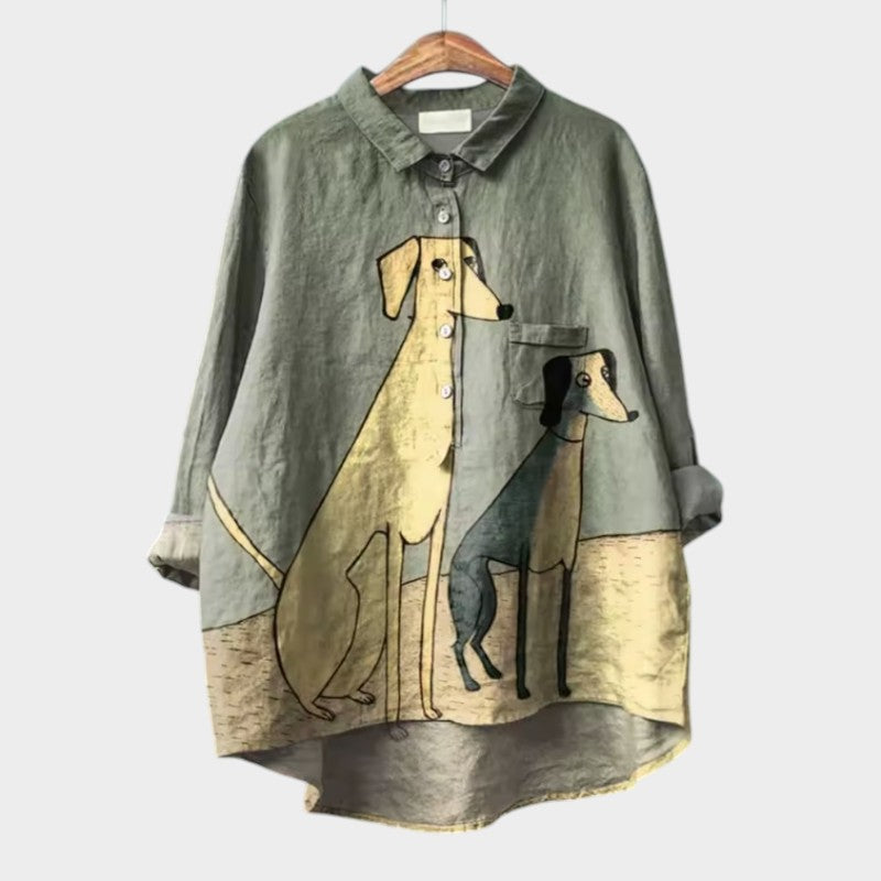 Isabella | Timeless Linen Blouse with Print