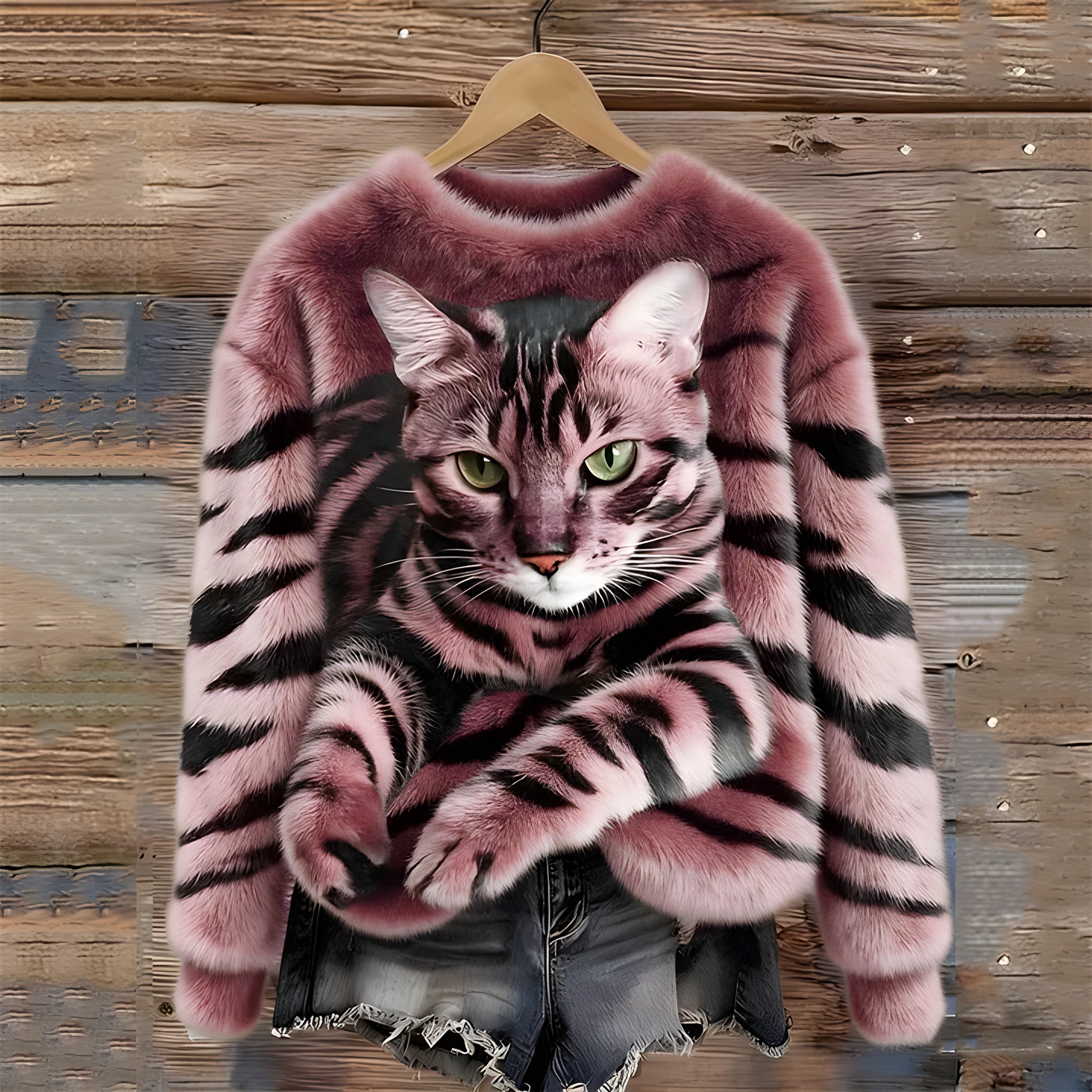 Stella | Sweater with Cat Print