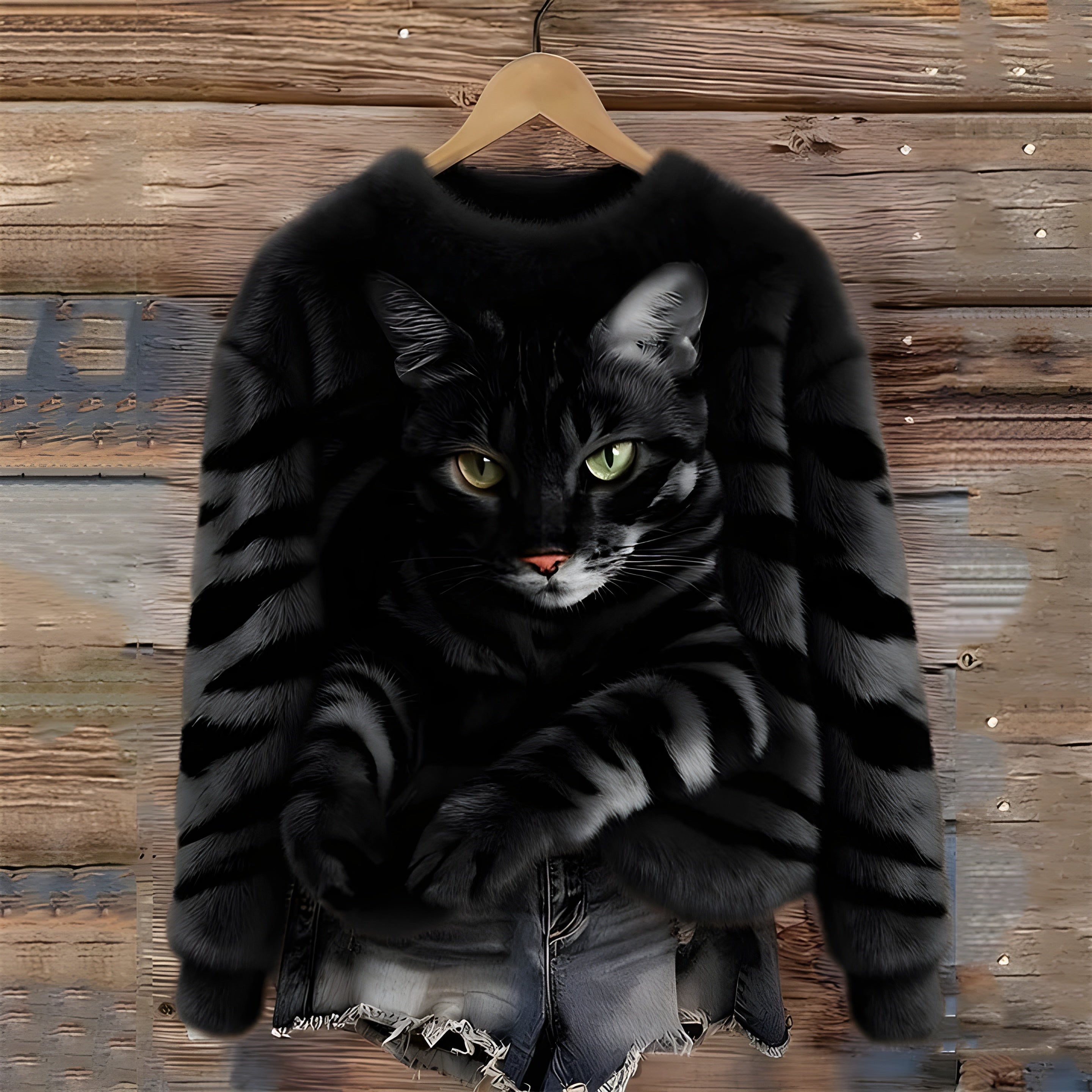 Stella | Sweater with Cat Print